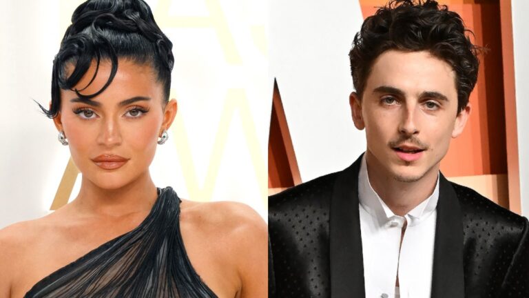 Kylie Jenner and Timothee Chalamet photo merge.