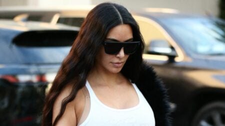 Kim Kardashian wearing sunglasses.