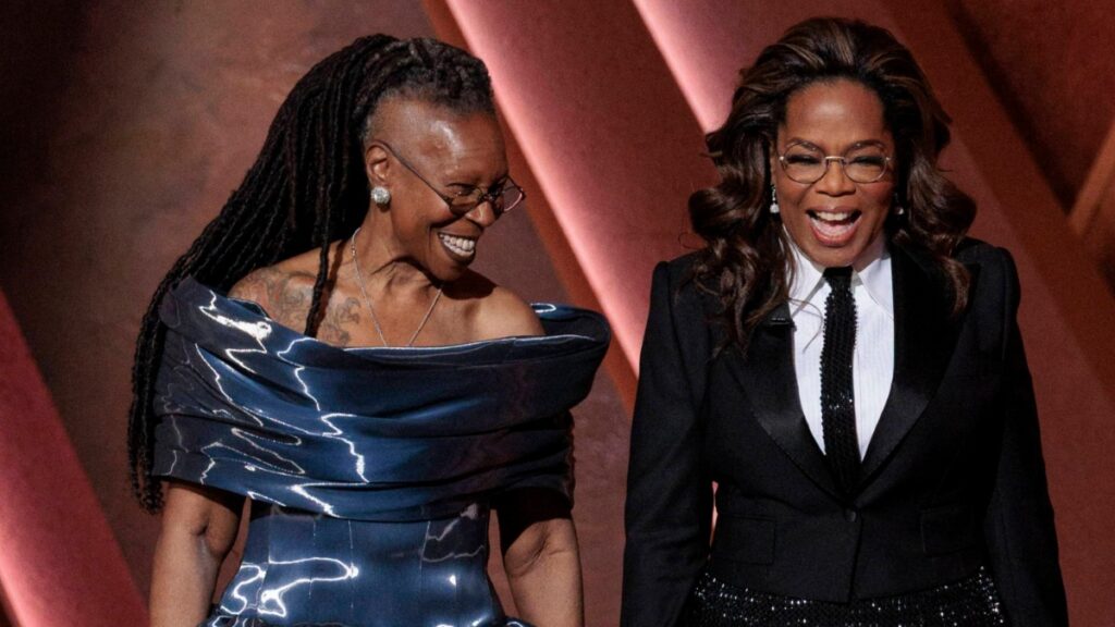 Oprah WInfrey and Whoopi Goldberg at 2025 Oscars