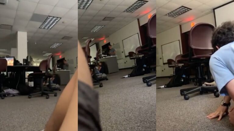 Unidentified Police Bangs on Classroom, Asking Students To ‘Please Open Up’ in Scary Footage From FSU Shooting: ‘Our Society Is So Broken!’ Unidentified Police Bangs on Classroom, Asking Students To 'Please Open Up' in Scary Footage From FSU Shooting