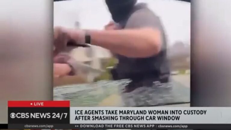 A picture of Maryland woman getting arrested.