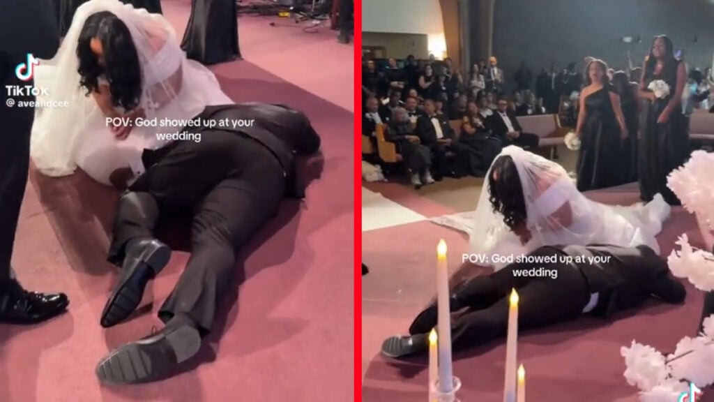 Dramatic Religious Display at Michigan Wedding