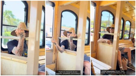 Male California Karen Racially Abuses People on Beach Trolley
