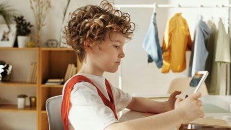 Student on an iPad