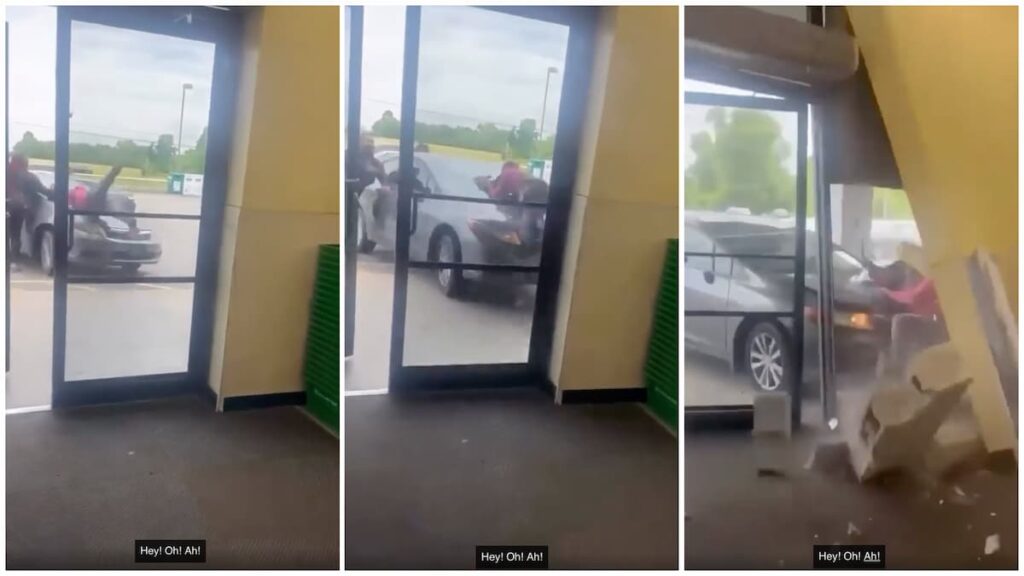 Mother's Day Brawl Devolves into Chaos as car rams woman into Dollar Tree Wall, South Carolina