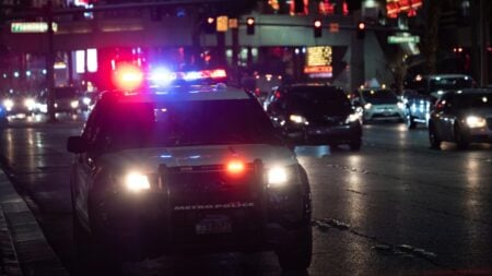 A police car on the street