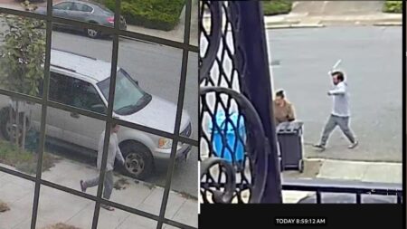 A picture of California man through camera footage.