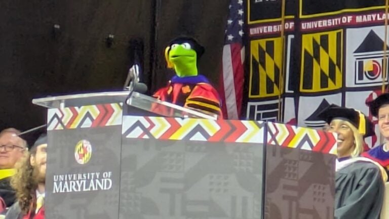Kermit the Frog in Maryland graduation
