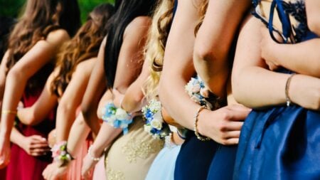 people waiting in line for prom