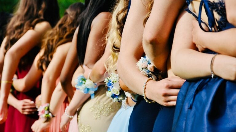 people waiting in line for prom