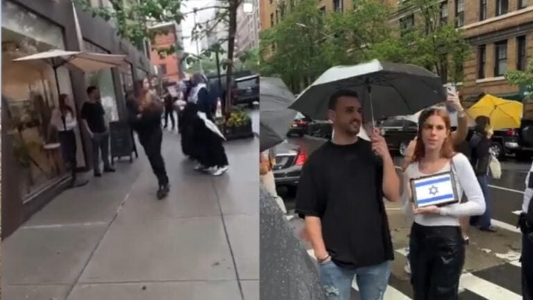 Pro-Israel New York Women Push and Mock Two Muslim Women: ‘It’s Gross’ A picture of the two pro-Israel New York women.