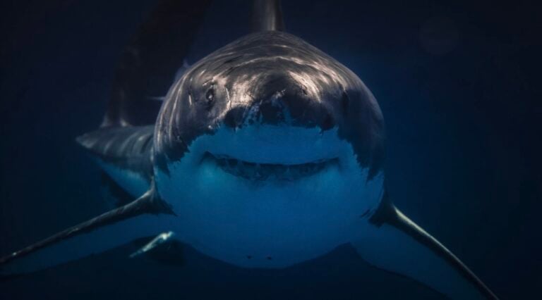 Giant shark in ocean