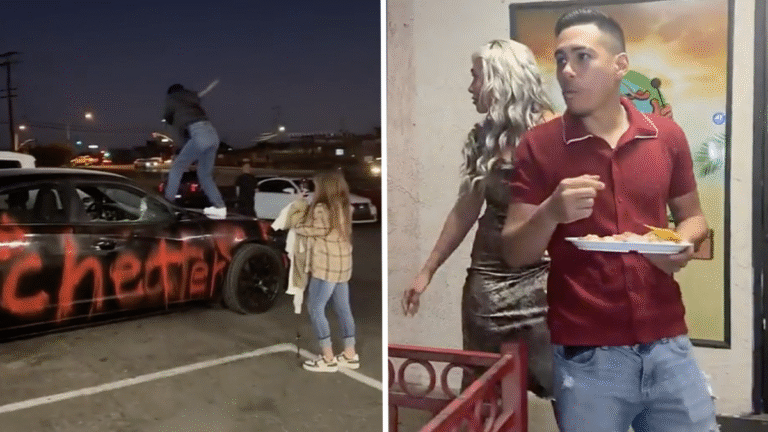 Chill California Man Eats Mexican Food With Date While Crazy Ex-Girlfriend Smashes New Car: ‘When You Got A1 Insurance and Know a Great Lawyer’ Chill California Man Eats Mexican Food With Date While Crazy Ex-Girlfriend Smashes Up New Car-