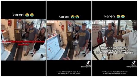 male karen starts a fight with a DoorDash Driver in Indiana