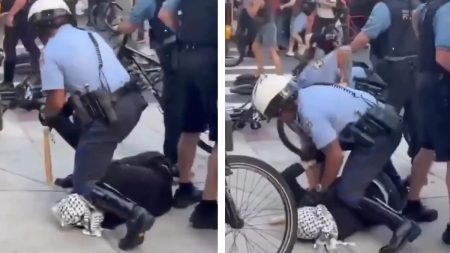 Aggressive Philadelphia Cop Arresting Protester