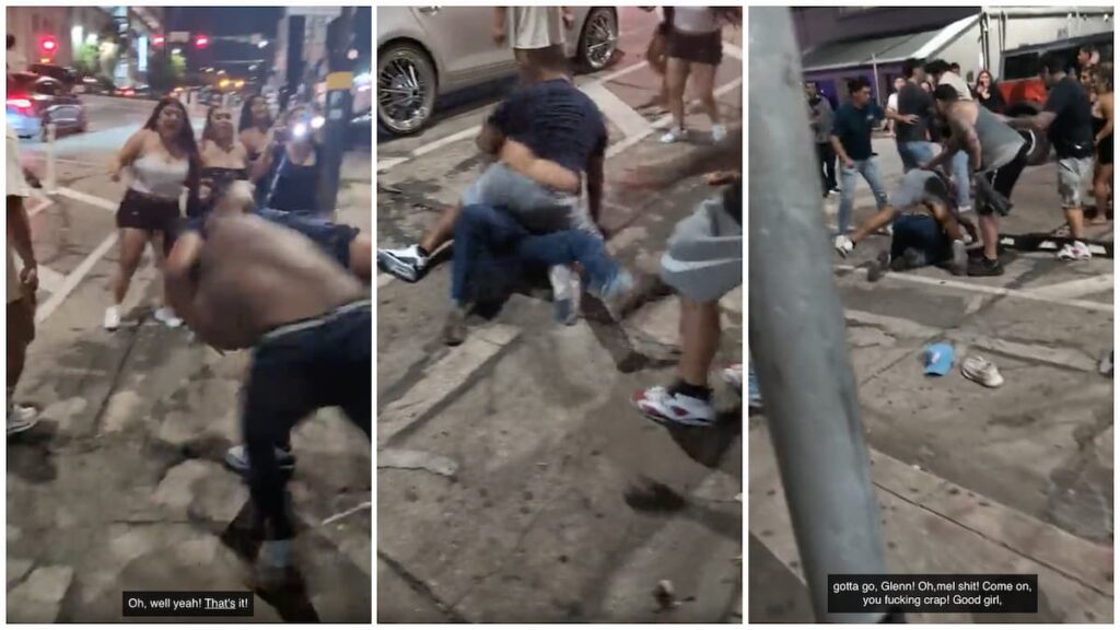 Rowdy Street Fight between 5th and 6th Street in Austin
