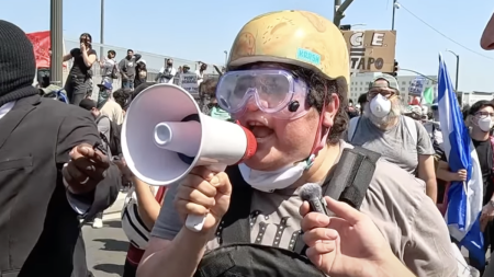 Screaming Mexican Mom Brings Leaf Blower to LA Ice Protest and Roasts Trump