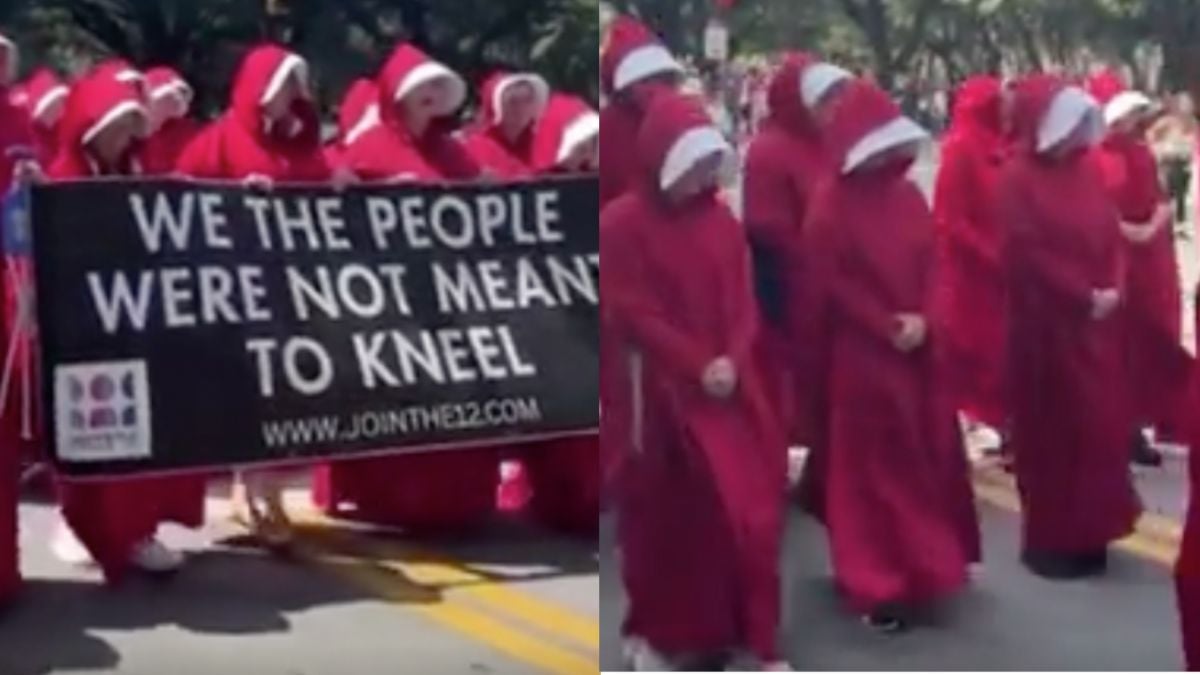 Real-Life Handmaids in Red Hoods Storm Texas Streets in ‘Powerful’ ‘No Kings’ Protest: ‘Chills’