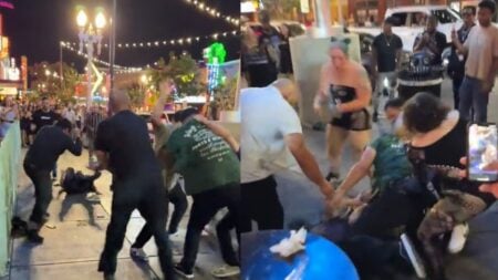 A picture of the Las Vegas fight.