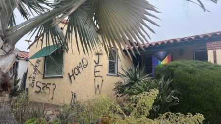 A picture of the San Diego house where a hate crime was committed.