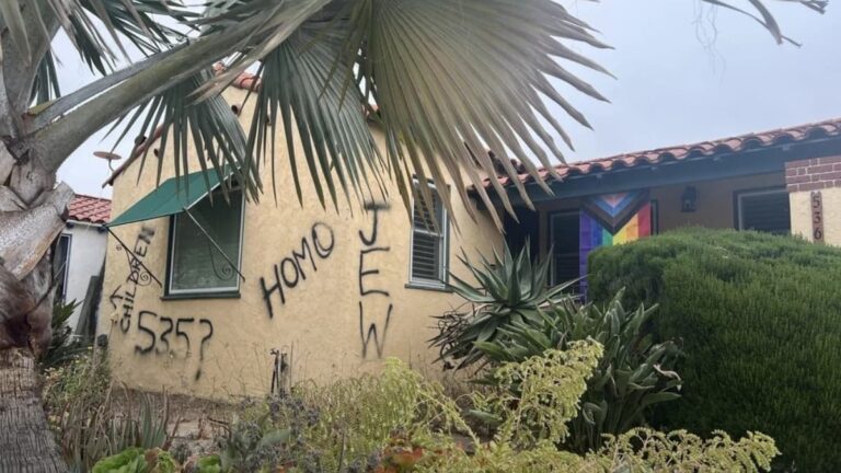 A picture of the San Diego house where a hate crime was committed.