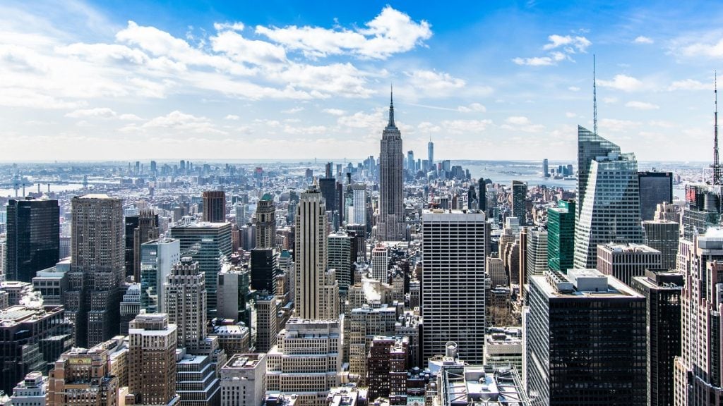 bird's eye view of new york city