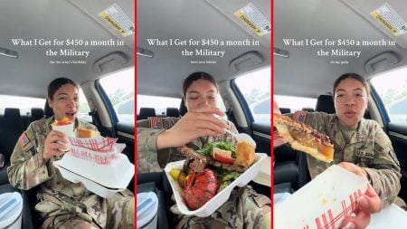california tiktoker and soldier retiredhotcheetogirly enjoying a meal
