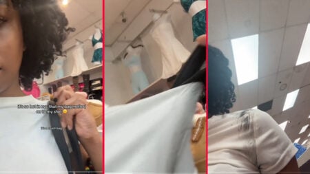 new york woman showing off her melting coach purse due to heatwave