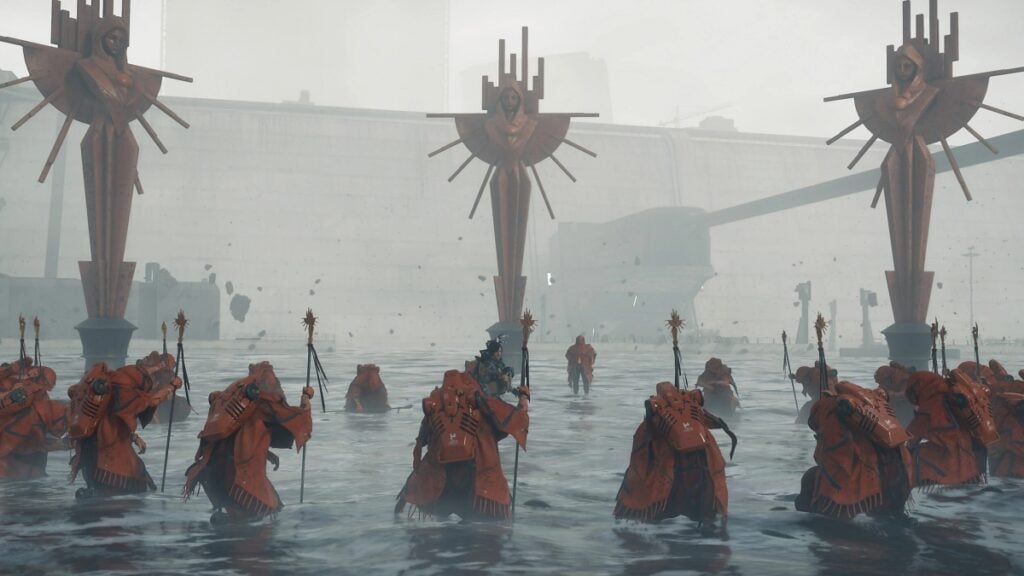 Sam surrounded by Higgs' cult