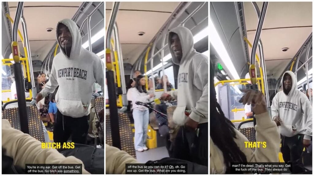 'Drooling' Guy Wielding Bolt Cutters Threatens and Intimidates Passenger on LA Metro