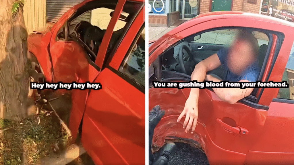 Wisconsin Driver Smashes into Tree and Almost Dies with Bleeding Injuries