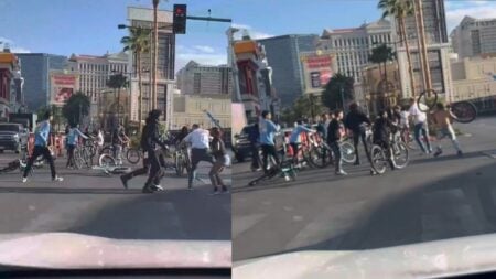 A picture of the Las Vegas fight.