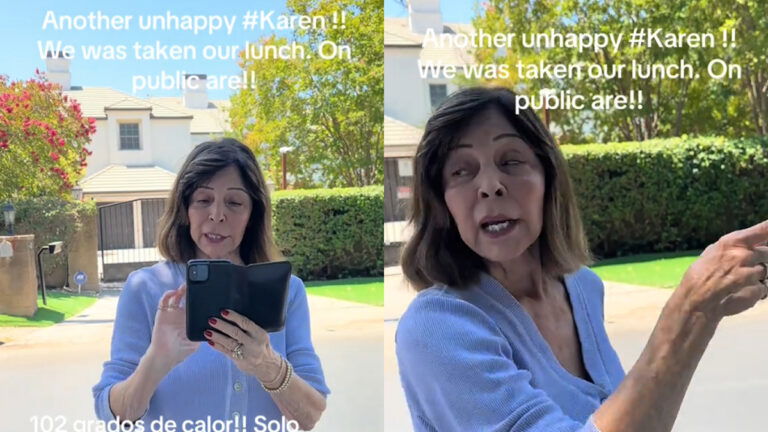 Racist Rage in Los Angeles as Woman Harasses Hispanic Worker on His Lunch Break: ‘She Is a Petty Bored Person’ Racist Rage in Los Angeles as Woman Harasses Hispanic Worker on His Lunch Break: ‘She Is a Petty Bored Person’