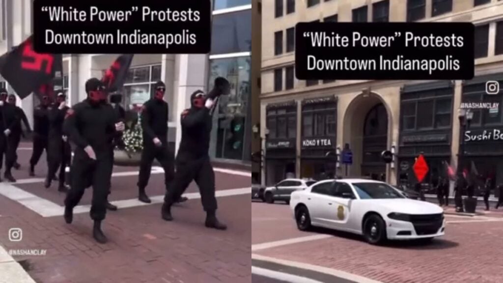 A picture of the Indiana Neo-Nazis thugs.