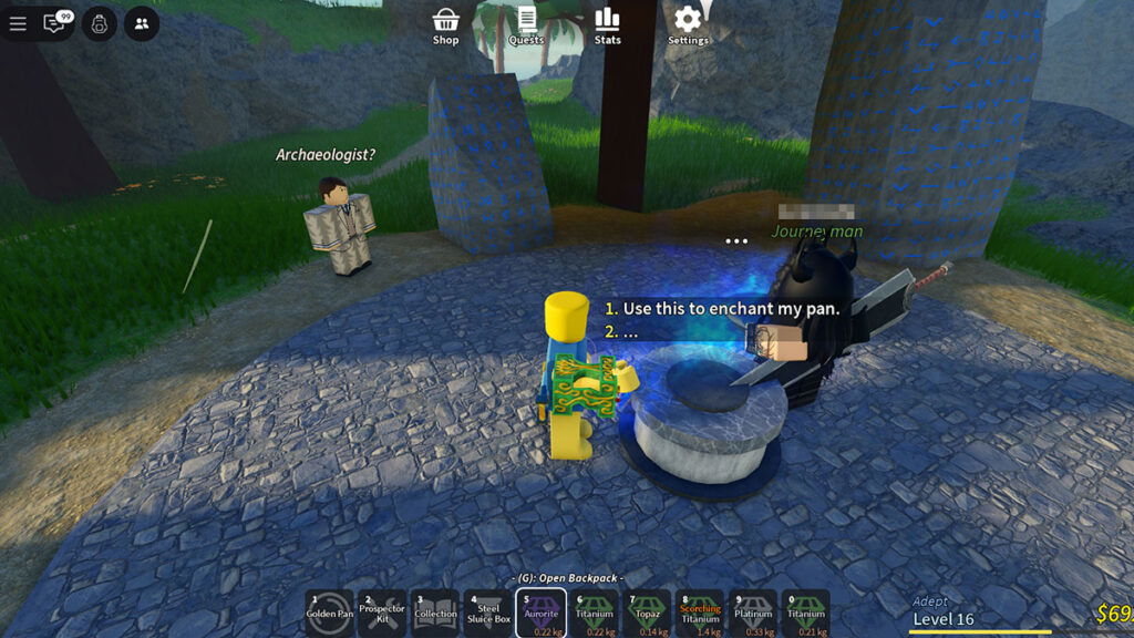 How to Enchant Pans in Roblox Prospecting!