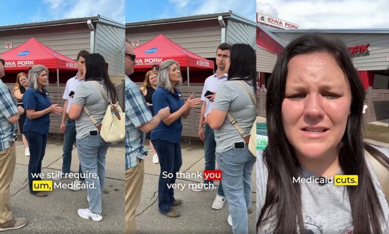 Iowa Mom Confronts Joni Ernst Over Medicaid Cuts in Tense Exchange, Gets Brushed Off: ‘She Ain’t Listening’ Iowa mom confronts senator