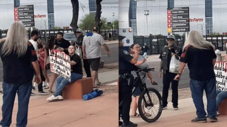 Arizona Man Berates Woman Holding Sign at Charlie Kirk Memorial