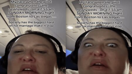 Hateful Woman Disgusted That Pilot Congratulated Two Newlyweds on a Flight to Las Vegas