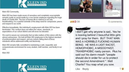 Houston Area Klein ISD Fires Educator and Coach Over Social Media Remarks on Charlie Kirk Incident: ‘What a Lovely Little Fascist Timeline We Are Living in’