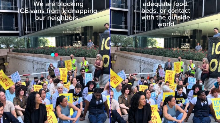 Protestors Block ICE Vans from Kidnapping New York Neighbors