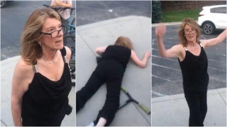 Angry Karen Gets Laid Out on Pavement After Assaulting a Bunch of Kids in Idaho: ‘Finally Someone Fights Back😭🙏’ Karen assaults kids