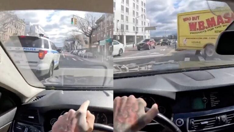 ‘Reckless’ Driver Nearly Crashes Into NYPD Car Speeding In Bus Only Lane: ‘These Animals Are All Over NYC’ New york driver almost hits cop