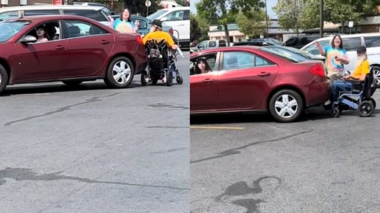 Oregon woman nearly hits man in wheelchair during parking lot dispute