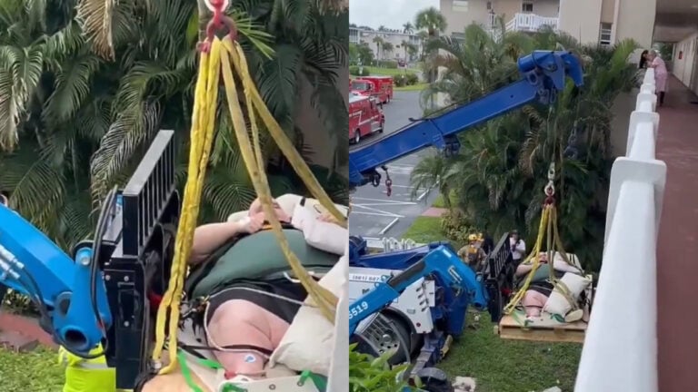 Giant Rescue in Florida as Man Lifted by Crane During Medical Emergency: ‘Who Was Feeding This Guy?’