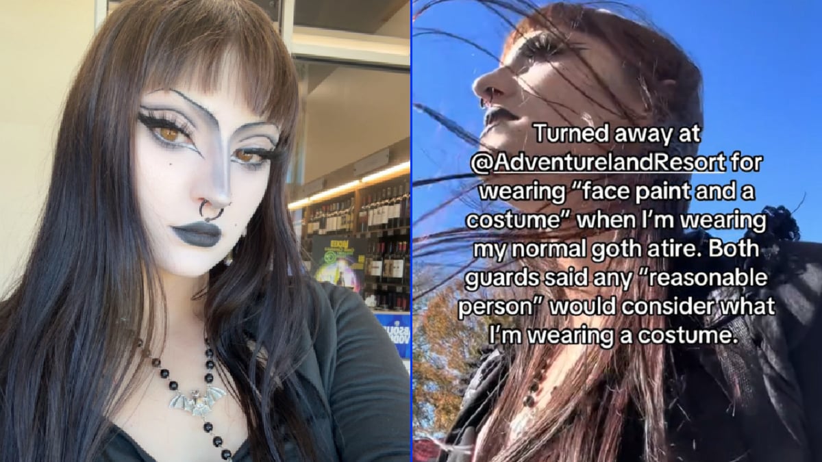 Goth Woman Turned Away from Iowa Theme Park Because They Think Her Everyday Look is a Scare Actor Costume, ‘Not letting regular looking goth people into a Halloween event is insane’
