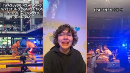Los Angeles Trans Wrestling Event Turns into Wedding Proposal: ‘Enemies to Lovers Speed Run’ Los Angeles Trans Wrestling Event Turns into Wedding Proposal 'Enemies to Lovers Speed Run'