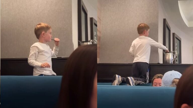 Irresponsible California Family Lets Their Kid Put His Hand Into Restaurant’s Water Pitcher: ‘Mind You He Is NOT a Toddler’ A picture of the California kid.