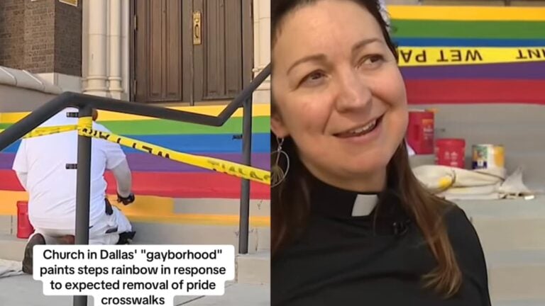 Brave Texas Church Faces Backlash After Painting Rainbow Steps to Support LGBTQ+ Community: ‘That’s Not a Church’ A picture outside of the Texas church.
