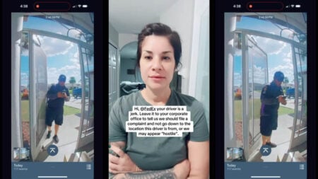 florida fedex driver takes money driveway