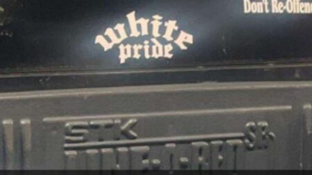 Minnesota white pride sticker on truck